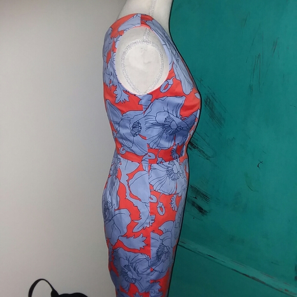 J Crew one shoulder orange & lilac dress - Picture 2 of 3